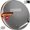SCHWAIGER Sistema SAT set completo parabola satellitare Quad LNB digitale 8x connettore F 7mm antenna satellitare acciaio antracite incl. materiale di montaggio