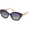 GUESS GU0010405D56 - Occhiali da sole da donna polarizzati iniettati, colore: nero lucido, 56 mm, Nero Lucido, 56MM