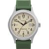 Timex Orologio da uomo Expedition Scout da 40 mm, cinturino in silicone verde, quadrante naturale, cassa in acciaio IP TW4B30100