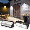 AGOTD Lampade solari per esterni con rilevatore di movimento, lente super luminosa, lampada da parete per esterni con 4 modalità, IP65, impermeabili, per giardino, recinzione, porta d'ingresso, terrazza
