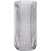 KAYLETIN Vaso di vetro a coste, vaso di vetro nero per fiori, vasi di fiori per bouquet, vasi moderni a coste per soggiorno, camera da letto, tavolo da pranzo, ufficio, matrimonio, 20CM