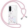 Yoedge Cover con Cordino per Samsung Galaxy A36 5G 6,64, Trasparente Aesthetic Disegni Fiori Custodia con Collana Tracolla Laccio Collo, Sottile TPU Silicone + PC Antiurto Case per Samsung A36,05