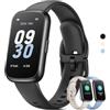 TIFOZEN Smartwatch Donna Uomo, 1,47'' Orologio Smartwatch con Cardio SpO2 Sonno, 24 Modalità Sportive Fitness Tracker Contapassi Orologio Digitale Smartband per Android iOS, Antracite/Nero