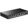 YuLinca Switch di rete a 8 porte 2.5G con SFP 10G, 8 porte 2.5GBASE-T, compatibile con dispositivi 10/100/1000 Mbps, switch Ethernet plug & play senza ventola