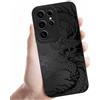 Coalbooliy Custodia Per Samsung Galaxy S23 Ultra 5G 6,8'', Cellulare Nero Silicone Morbido Cover per telefono Aesthetic Modello Drago Disegni Protezione Fotocamera Antiurto Protettiva Case, 06