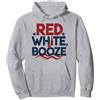 Generic Divertente Umorismo Bere Patriottico Rosso Bianco e Alcol USA Felpa con Cappuccio, Unisex per Adulti, Grigio Melange, XXL