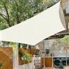 Cool Area Vela ombreggiante Rettangolare 4x4m Impermeabile Tenda a Vela Protezione 95% Raggi UV Parasole per Giardino Esterno Terrazza-Crema