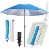 4smile Ombrellone da spiaggia UPF 50+, pratico ombrellone da viaggio per valigia, Ø 160 cm, funzionale da spiaggia, pieghevole, compatto, adatto per valigie