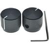 KAISH 2 manopole per potenziometri in alluminio diam, 51/64, con indicatore e vite di fissaggio per chitarra/bassi/amplificatore/amplificatore di potenza/preamplificatori, colore nero con indicatore