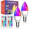 Klarlight Lampadina LED Che Cambia Colore B15 3W Lampadina LED B15 RGB con Telecomando Dimmerabile C37, 30W Equivalente, Funzione Memoria e Timing