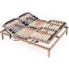EVERGREENWEB MATERASSI & BEDS Evergreenweb - Rete Elettrica Matrimoniale 160x190 Ortopedica con Alzata Motorizzata Base Letto a Doghe in Legno Rinforzata Piedi Smontabili Pieghevole 3 Zone Regolatori di Rigidità Detraibile OFFERTA