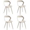 DEYARNA HOME Set di 4 Sedie da Pranzo in Plastica con Gambe in Metallo, Sedie Laterali Senza Braccioli per Sala da Pranzo, Cucina, Sala di Ricevimento, Soggiorno (Cachi)