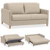 EVERGREENWEB MATERASSI & BEDS EVERGREENWEB Divano Letto 2 Posti Matrimoniale L165xP110xA90 con Box Contenitore, Struttura Pieghevole Imbottita Tessuto Col Corda, Schienale a Doppio Cuscino, Sofà con Chaise Longue Estraibile CALION