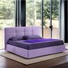 Archiletto Letto Contenitore LAVANDA Matrimoniale con Box Contenitore e Rete a Doghe Elegante Testiera Tessuto Imbottito Ecopelle Microfibra Tessuto Bianco Personalizzabile
