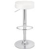 Baroni Home Sgabello Bar Girevole con Altezza Regolabile, Base Cromata con Poggiapiedi e Fondo Antigraffio, Sgabello Cucina, Ristorante, Penisola, Facile da Montare, 35x45x59-79 cm, Bianco, 1 Pezzo