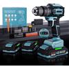 YLSZHY Trapano Avvitatore a Batteria 21V, Trapano Avvitatore a Percussione a Batteria Brushless con con 2 Batterie da 2,0 Ah, Coppia 24+3, Coppia Massima 65 N.m, Luce LED, Set Avvitatore Elettrico Port (B)