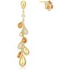 ANIA HAIE Orecchini da donna Melodic Poet Nano Gem Teardrop, in argento Sterling placcato oro 14 carati, con zirconi, perle dorate e pietre colorate a forma di goccia, lunghezza 60 mm, confezione