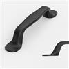 Amerdeco 10 maniglie per mobili in lega di zinco color nero con distanza tra i fori di 96 mm, tiratori per cassetti e porte di armadi da cucina e guardaroba UK0080