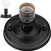 Zerodis Vintage Supporto Lampada da Parete Luce Supporto di Base Industriale da Soffitto Lampadario da Soffitto Presa Ciondolo Lampadina con Vite per Casa Cucina Alberghi Bar Ristorante Decorazione (Nero)
