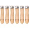 QUARKZMAN Manico per Lime Legno da 6pz, Manici Ergonomici Foro Rotondo da 4,25 e 6 Mm, Collare Metallo per Lime Metalliche da 8