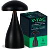 V-TAC Lampada da Tavolo senza Fili LED Dimmerabile in Metallo - Lampada Nera Wireless per Uso Interno da Casa o Ristorante - Design Elegante - Luce Calda, Fredda, Naturale 3 in 1