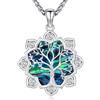 Aniu Collana Albero Della Vita Donna Ciondolo Albero Della Vita Argento 925 Collana Albero Della Vita Argento con Zircone, Gioiello Albero Della Vita per Donne