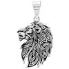 Treasure Bay TreasureBay Ciondolo in argento Sterling 925 con nodo celtico e testa di re leone neo-pagano, Argento sterling