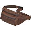 STILORD 'Devon' Marsupio in Pelle Marrone Uomo Vintage - Borsello da Cintura Pelle Vera con Molte Tasche - Zaino da Petto Antifurto - Marsupi per Viaggi e Festival