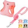 OFFCUP Pettorina per Cani Gatti con Guinzaglio Set Traspirante Imbracatura in Air Mesh per Cani Piccoli Pettorina Step-in Regolabile Riflettente Morbida Imbottito Anti-Strappo, Rosa, XS