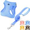 OFFCUP Pettorina per Cani Gatti con Guinzaglio Set Traspirante Imbracatura | per Cani Piccoli Pettorina Step-in Regolabile Riflettente Morbida Imbottito Anti-Strappo, Blu, S, Air Mesh
