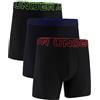 Under Armour Men's UA Performance Tech 6 3-Pack Boxerjock Intimo, Nero, Nero, Nero, M Uomo
