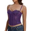 JoyGirl Corset da donna in pizzo crop top, #NC Viola Scuro NEWS, XXL