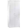 Terraneo Mobile multiuso bianco 2 ante a battente e 4 ripiani 90x45x195 cm Bianco