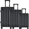 ETERNITIVE - Set di 3 Valigie Rigide in ABS | Trolley Bagaglio a mano con Lucchetto TSA | Valigie da viaggio con 4 Doppie Ruote Girevoli a 360° | Bagaglio a mano 37L, Madio 60L, Grande 90L | Nero