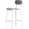 OUTLET CALLIGARIS Calligaris, sgabello fisso Cream. Struttura faggio BIANCO OTTICO OPACO Sedile polipropilene TORTORA OPACO