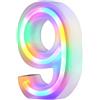 Nordstylee Luci a LED illuminate, lettere al neon per parete, per festa di compleanno, Natale, decorazione di nozze, numeri colorate (9)