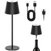 ANTELA Lampada LED da Tavolo Senza Fili Ricaricabile, Dimmer Touch Dimmerabili con USB-C, Lampada da Scrivania Portabile, per Interni/Esterni, Ristorante/Camera da Letto/Bar, Nero