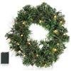 COM-FOUR® Ghirlanda per porte a LED Natale - Ghirlanda dell'Avvento con illuminazione a LED - fantastiche decorazioni natalizie - 30 LED bianco caldo con timer