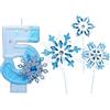 HsentimenH Candeline Compleanno 5 Anni, Candela Froze Numeri 5 Anni, Candele di Compleanno con Numero di Fiocco di Neve e Argentato Glitter, Decorazioni per Feste Anniversari per Ragazze