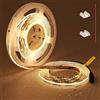 TOPAI Striscia LED COB Impermeabile IP65, 12V Bianco Caldo 3000K PCB Nero, 5 Metri, 480 LED/m, 4000lm CRI>90, Autoadesiva Flessibile e Tagliabile per Cucina, Illuminazione Armadi, Soggiorno, Esterno