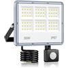 LAMLAMCK Faretto LED Da Esterno Con Sensore Di Movimento - 50W 5000LM 6 In 1 Lampada Da Esterno Con Sensore Di Movimento, IP67 Impermeabile 7000K Bianco Faro LED per Giardino, Cortile, Garage, Strada