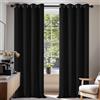 Deconovo Tende Oscuranti per Interni 2 Pezzi 200 CM Altezza, Termiche Isolanti, Anti-Rumore, con Anelli, Ideali per Camera da Letto e Soggiorno, 140x200 CM, Nero