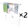foxydry Fold, Stendibiancheria da parete, Stendino Verticale, Pieghevole da Interno e Esterno in Alluminio e Acciaio 118x50x50 cm (Bianco - Chiusura Verso il basso, 2x Fold 120)