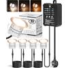 HIBOITEC 10 Pezzi 3 Colori Luci LED per Terrazze con Timer e Sensore Fotocellula, Luci Dimmerabili a Bassa Tensione con Trasformatore, Illuminazione LED per Esterni Impermeabile per Giardino, Terrazza