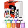 7 Artists Pittura per Tessuti Permanenti 9 x 20 ml - Set Colori per Tessuti, Pelle e Cuoio | Colore Acrilico per Stoffa, Scarpe, Magliette e Jeans Lavabile | Tempere per Vestiti | Fabric Paint Professionale