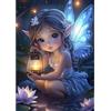 NEWENMO Adorabile Angelo Diamond Painting per Adulti,Loto e Ninfee Pittura Diamante Kit Completo,5D Lampade ad Olio Diamond Art Kits,DIY Diamant Painting Set,per Decorazioni Domestiche 30x40cm