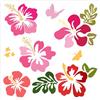 GORGECRAFT Stencil A Forma di Fiore di Ibisco 30 x 30cm Riutilizzabile in Pet con Motivo Floreale Primaverile Traforato per Pittura su Legno Pareti Tessuti Tela Mobili Fai da Te Arte e Artigianato.