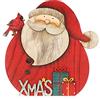com-four® Espositore Decorativo per Natale - Babbo Natale in Legno da posare - Decorazione Natalizia da Decorare e Regalare (Babbo Natale - Rotondo)
