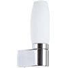 Arte Lamp Applique Da Specchio Per Bagno Con Cavo E Presa In Finitura Cromata E Diffusore Ovale In Vetro Bianco Per Luce Morbida E Routine Quotidiana Sopra Il Lavabo