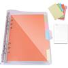 Nizirioo Binder Quaderno Trasparente Copertina ad Anelli 6 Anelli Rotondi Morbido PVC Notebook Quaderno ad Anelli, Ricaricabile con Carta di Riempimento A6, Binder Diario con 5 Divisori per Ufficio, Scuola